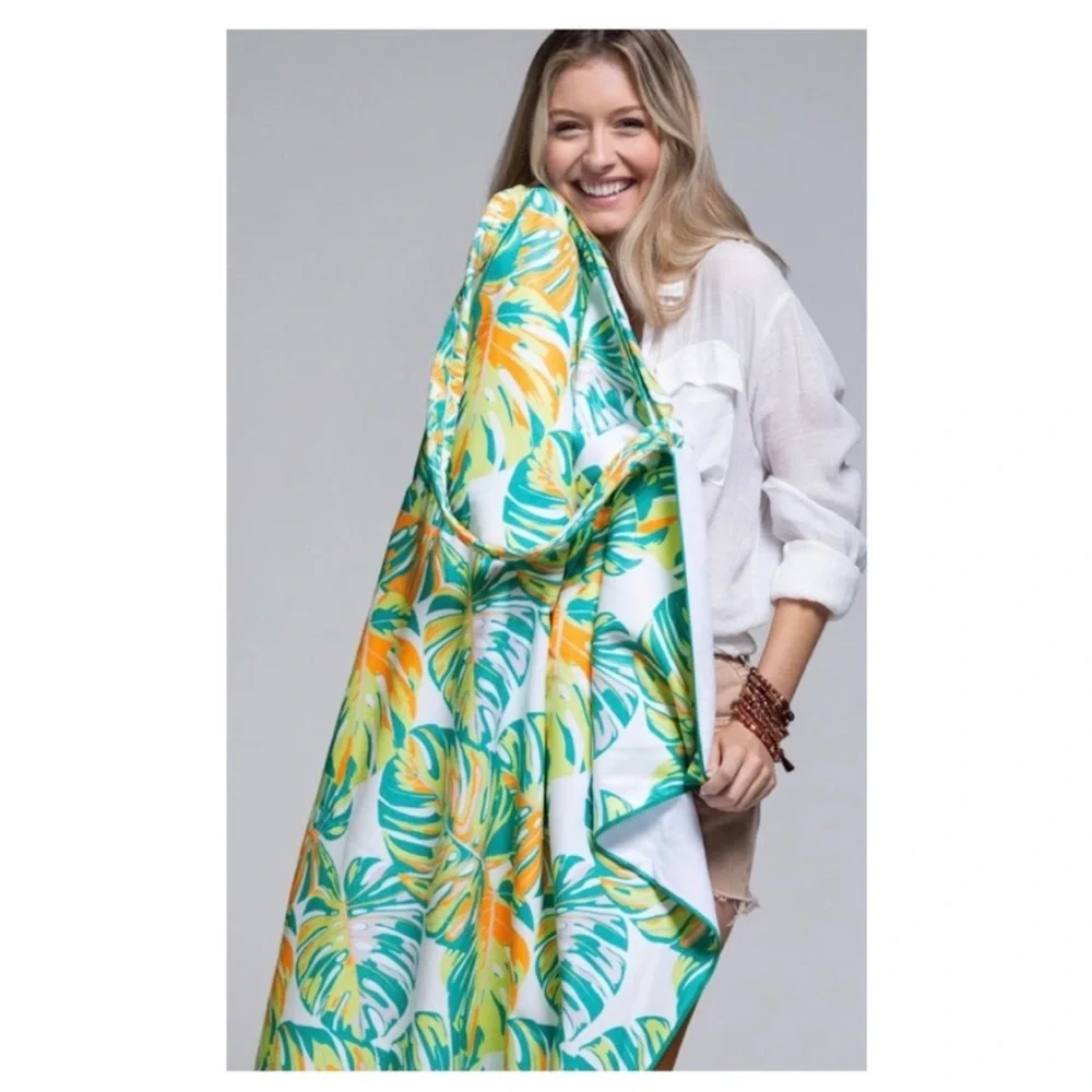 NEW Boho Monstera Bag Convertible Beach Towel Tote